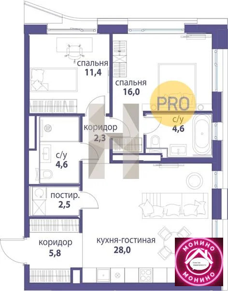 Купить 2-комнатную квартиру