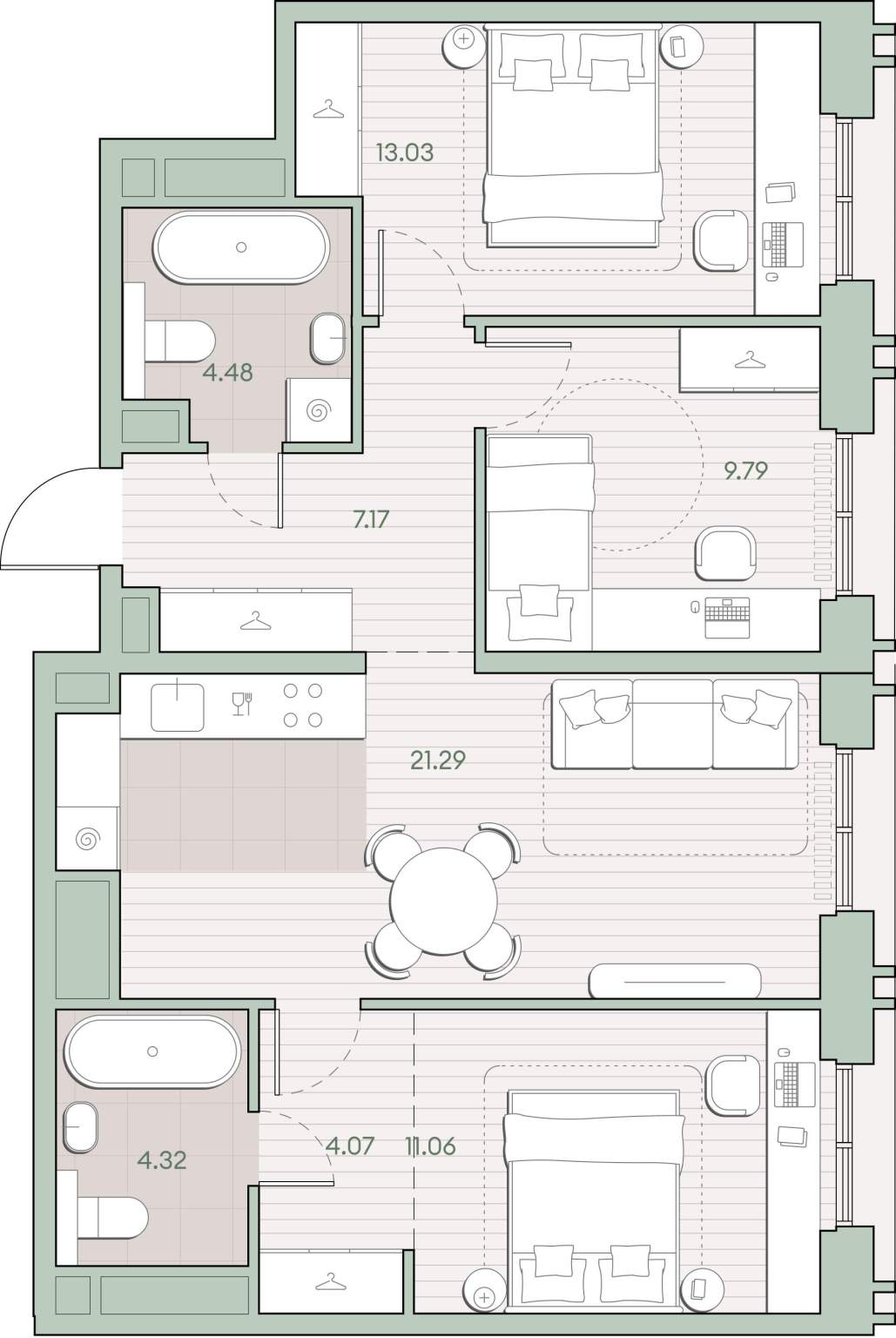 Купить 3-комнатную квартиру