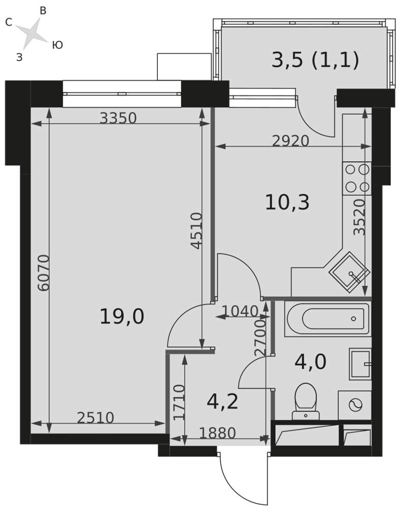 Купить 1-комнатную квартиру