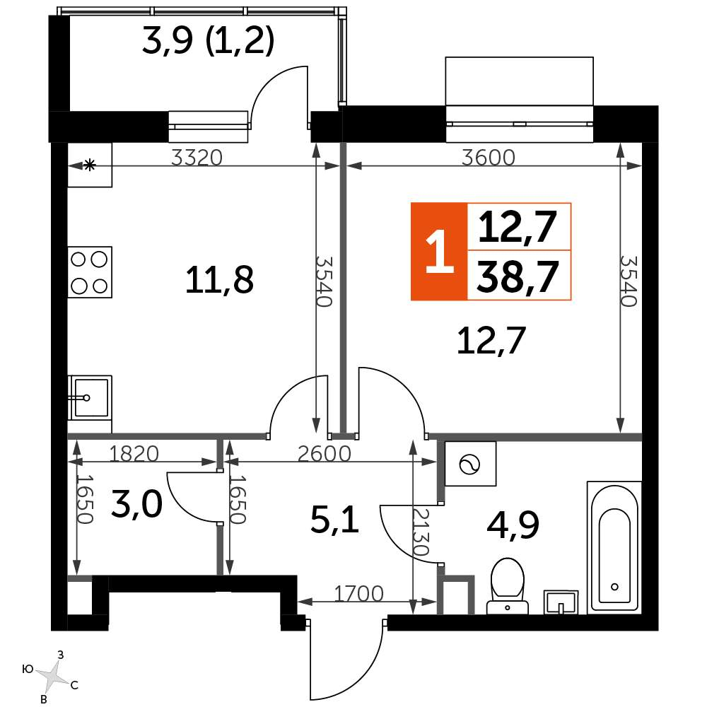Купить 1-комнатную квартиру