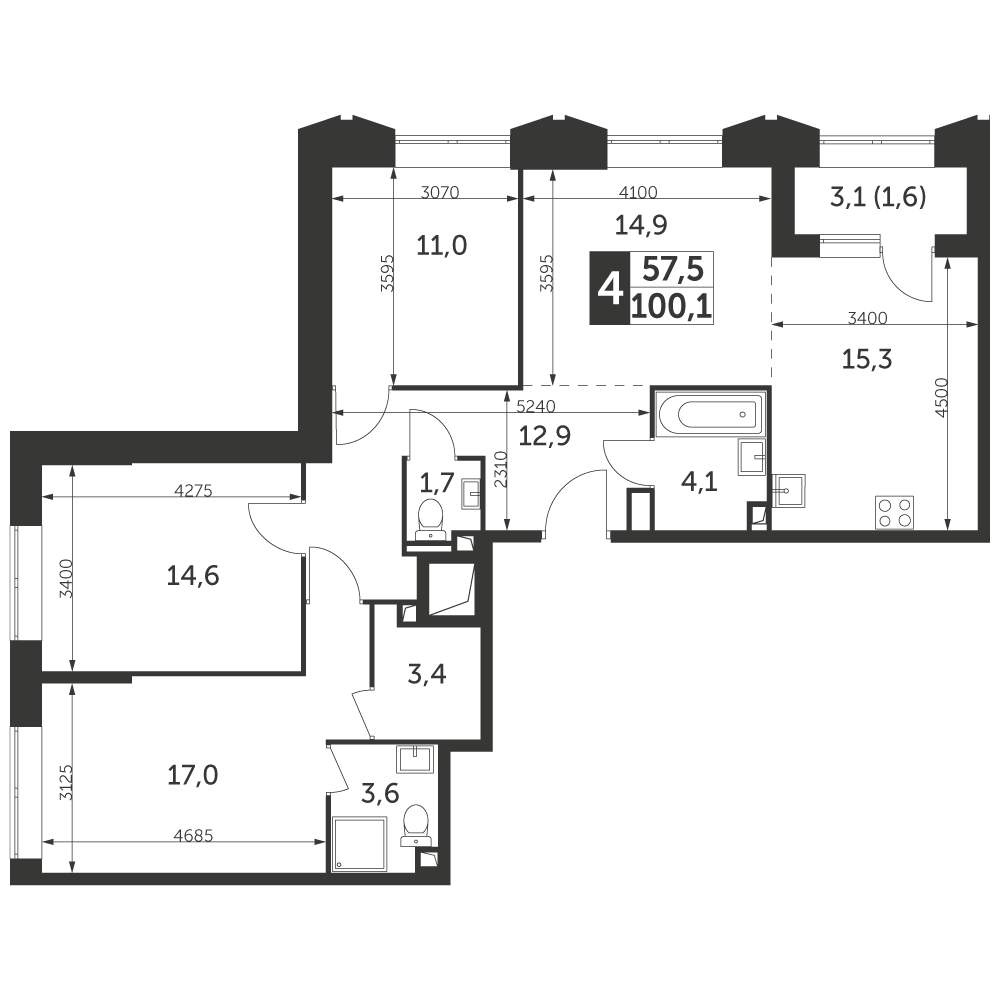Купить 4-комнатную квартиру