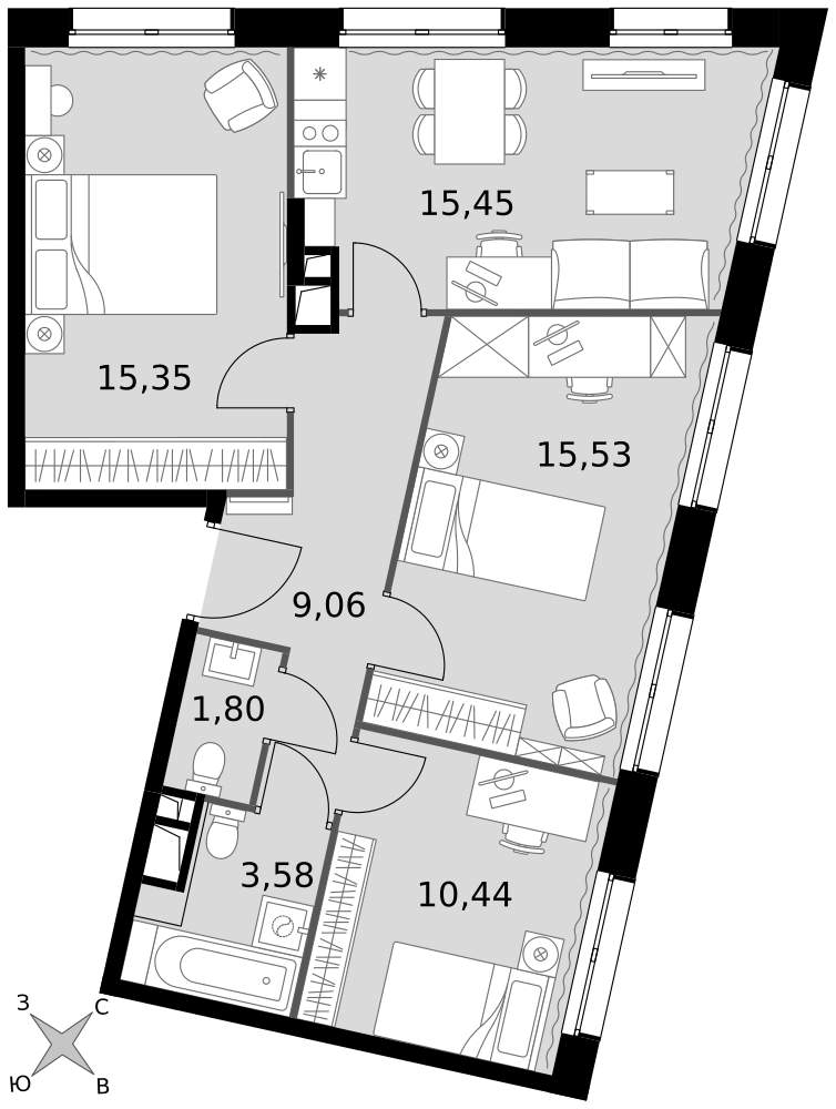 Купить 3-комнатную квартиру