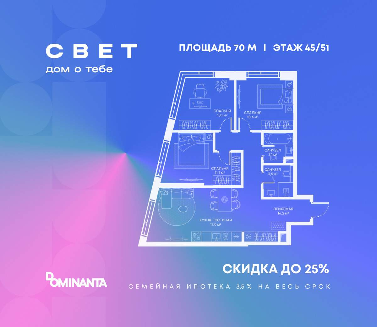 Купить 3-комнатную квартиру