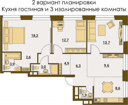 Купить 3-комнатную квартиру